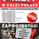 Ruszają pikiety w całej Polsce – dołącz i TY.  NIE dla Edukacji (anty) Zdrowotnej