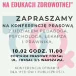 NIE dla promocji TRANZYCJI w Edukacji Zdrowotnej – konferencja prasowa