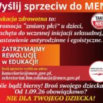 Wyślij sprzeciw do MEN – Edukacja tzw. Zdrowotna OBOWIĄZKOWA od 01.09.2026 ? Nie dla Twojego dziecka !